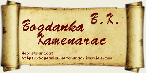 Bogdanka Kamenarac vizit kartica
